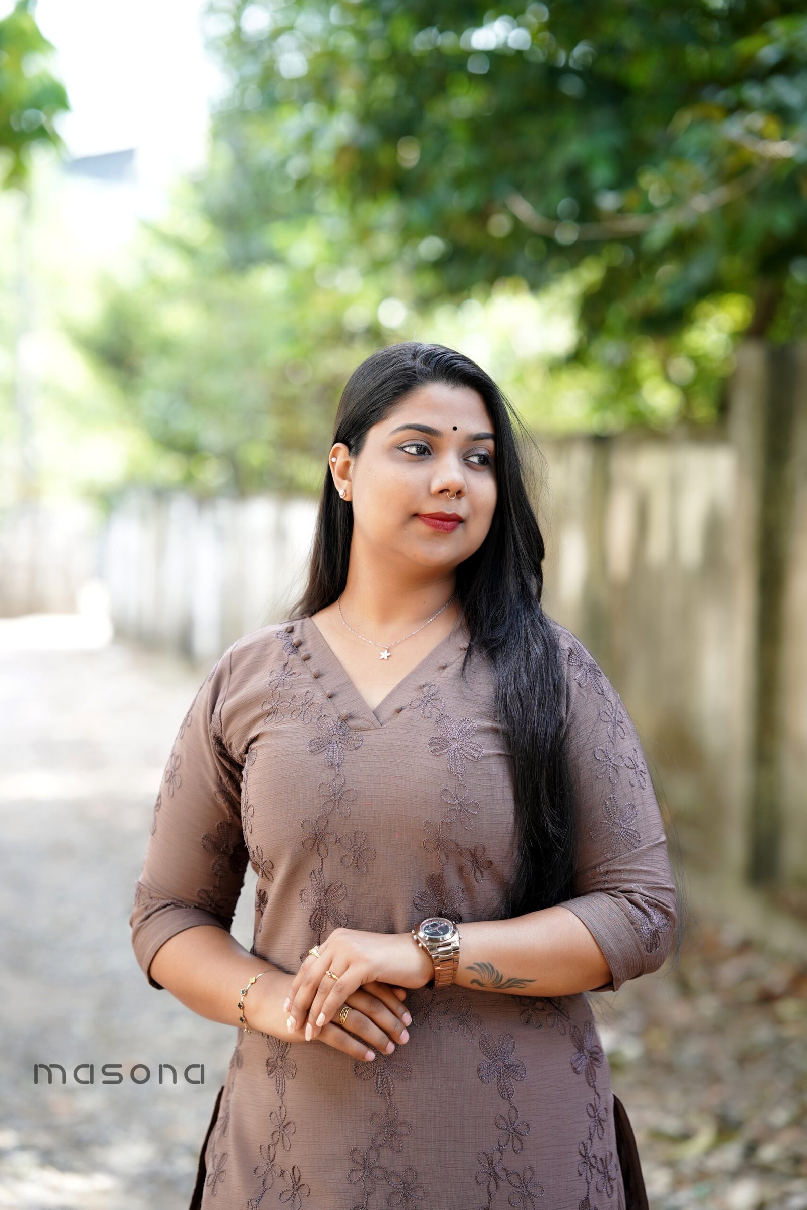 Aai Crushed Slited Top & Plain Bottom - M1736 - Image 5