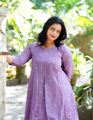 Self Embroidered - Empire Line A-Line Kurti - M1738