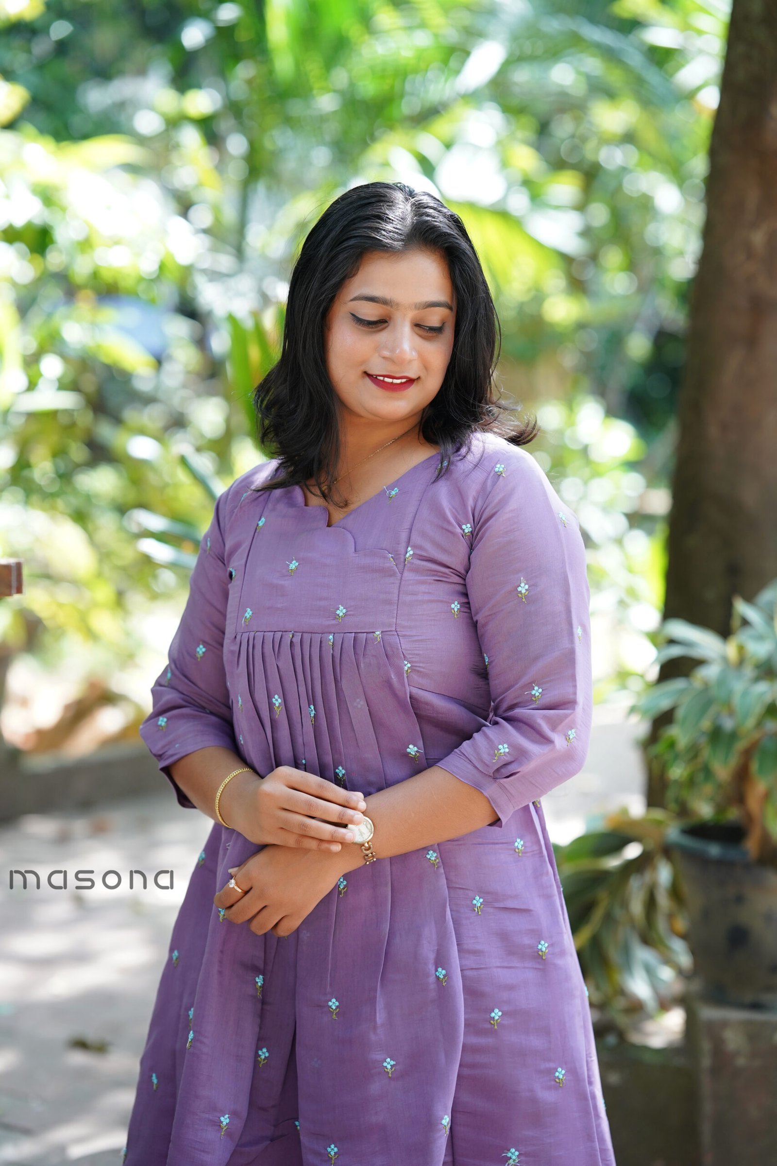 Self Embroidered - Empire Line A-Line Kurti - M1738 - Image 7