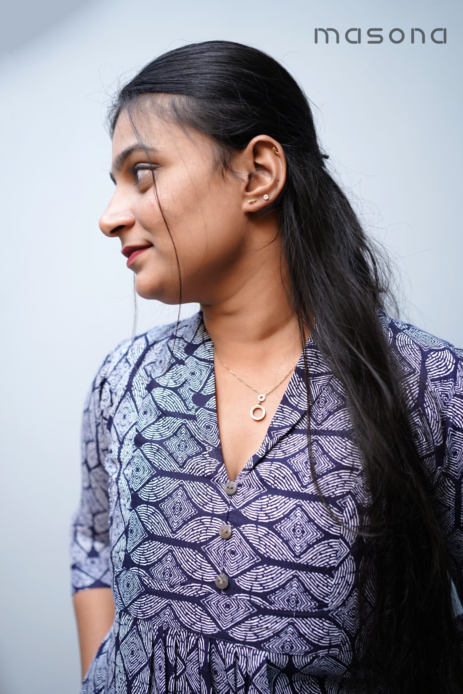 Empire-Cut A-Line Printed Kurti With Pocket Style - M1711 - Image 3