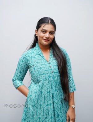 Empire-Cut  A-Line Printed Kurti With Pocket Style - M1711