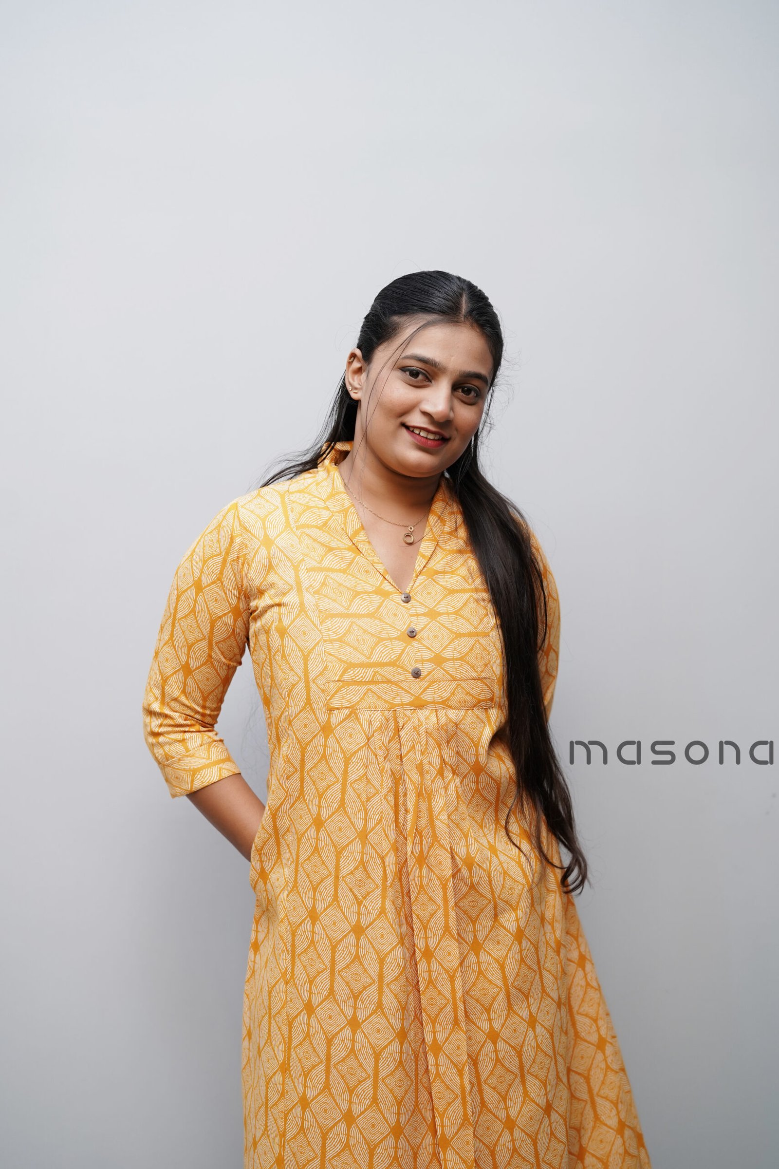 Empire-Cut A-Line Printed Kurti With Pocket Style - M1711 - Image 12