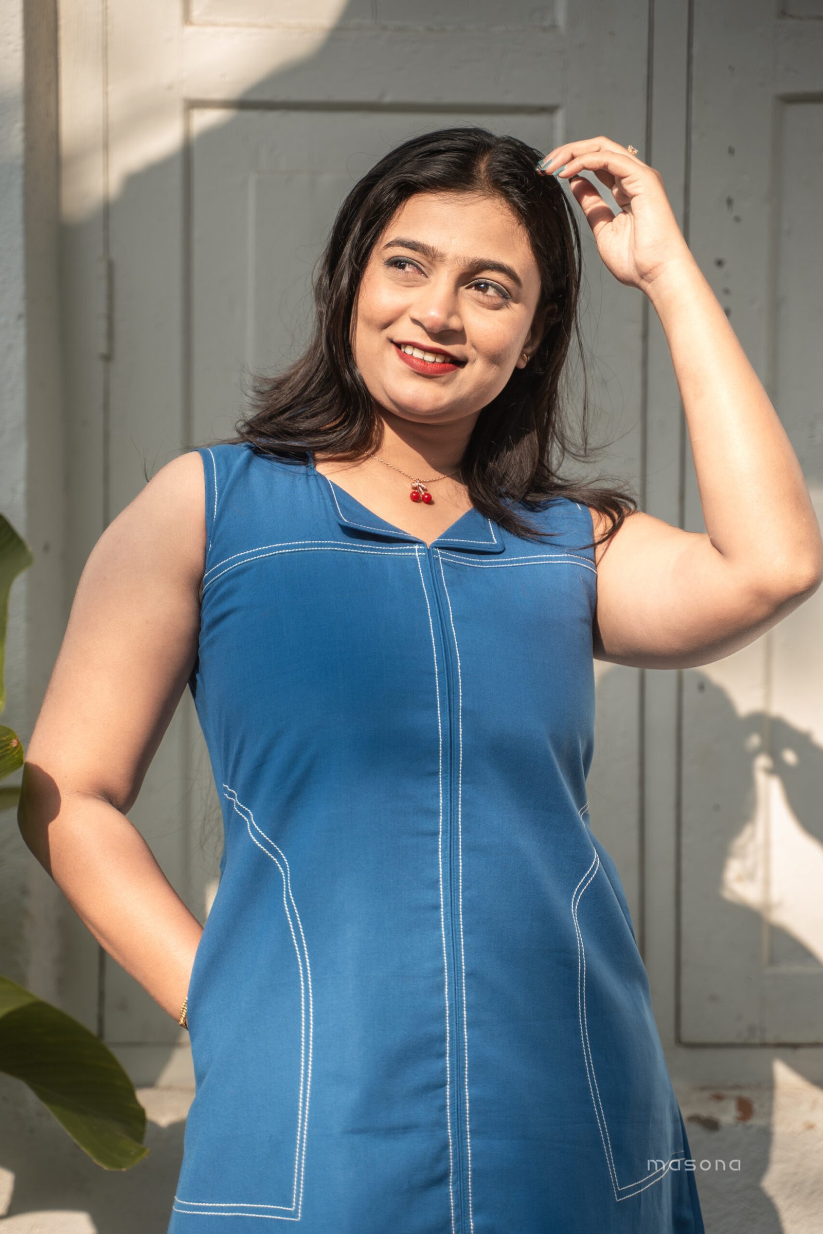 Sleeveless Front Open A-Line Dress - M1760 - Image 6