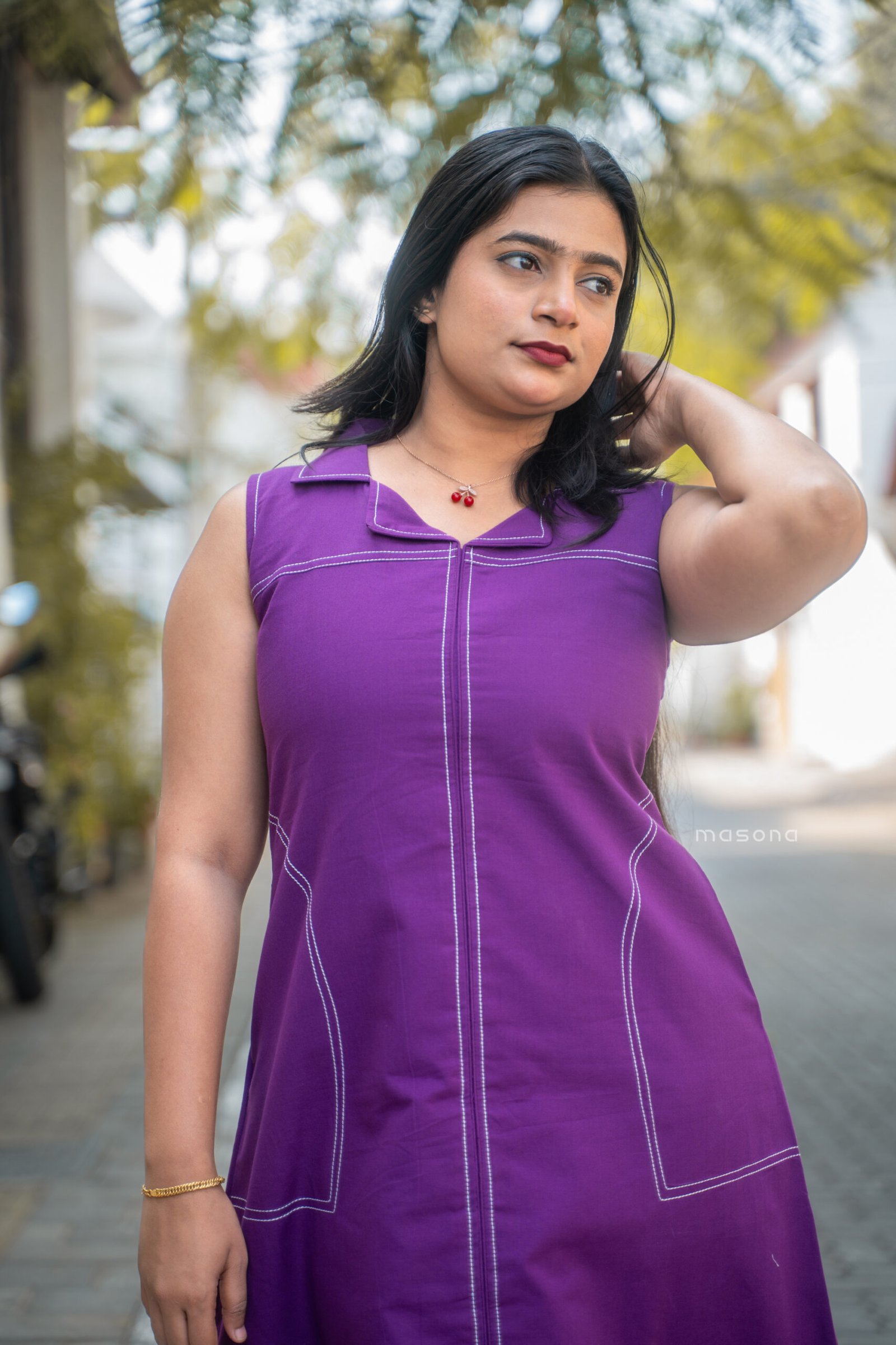 Sleeveless Front Open A-Line Dress - M1760 - Image 9