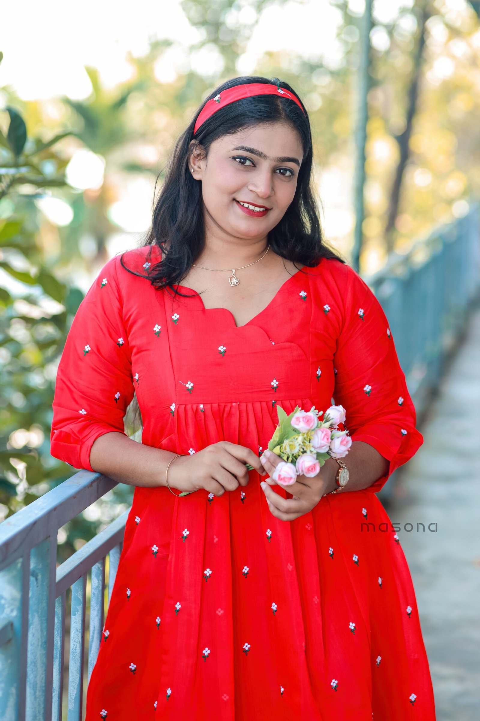 Christmas Special Chanderi Embroidery Kurti - M1738