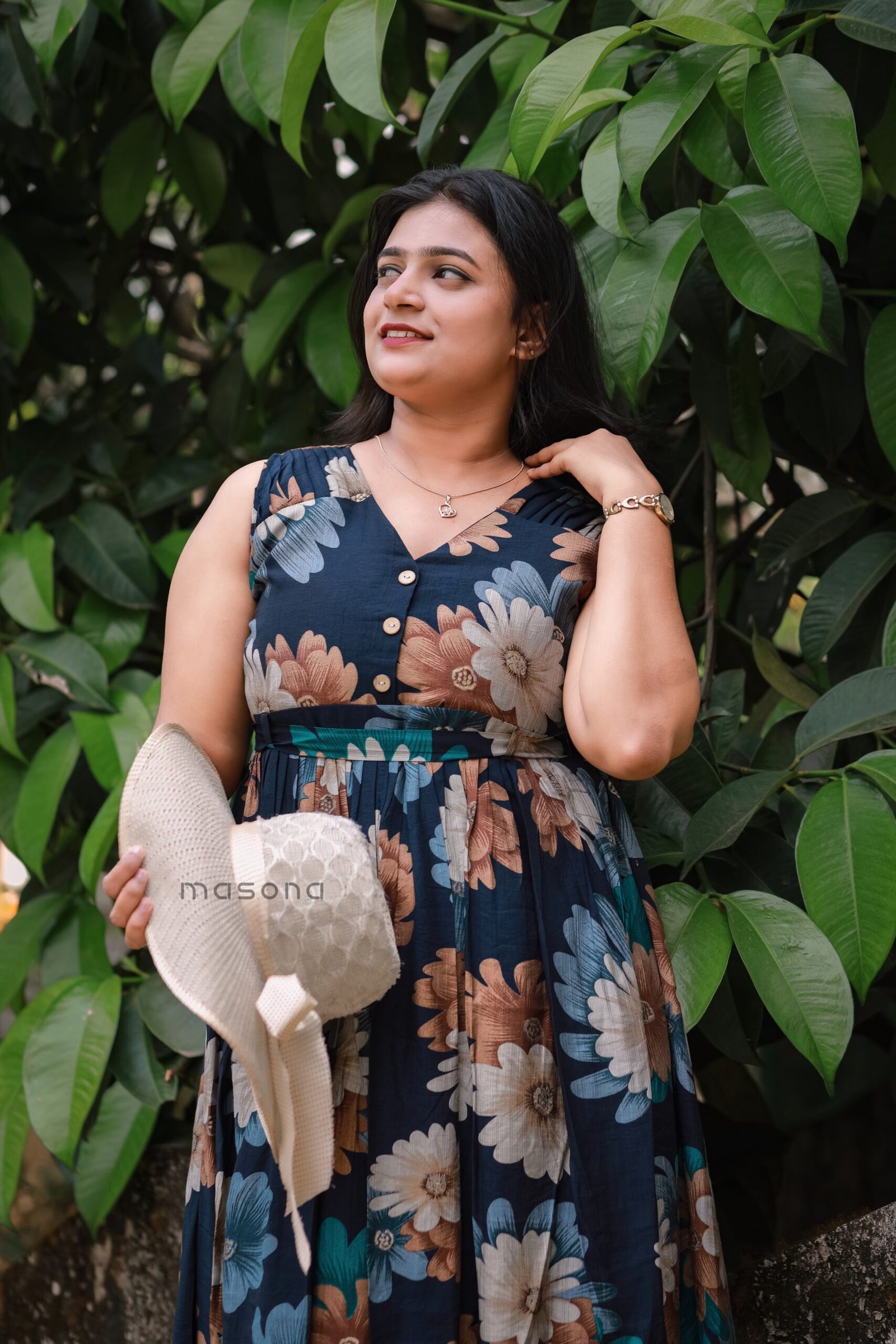 Floral Printed Sleeveless Frock Style Kurti - M1724 - Image 3