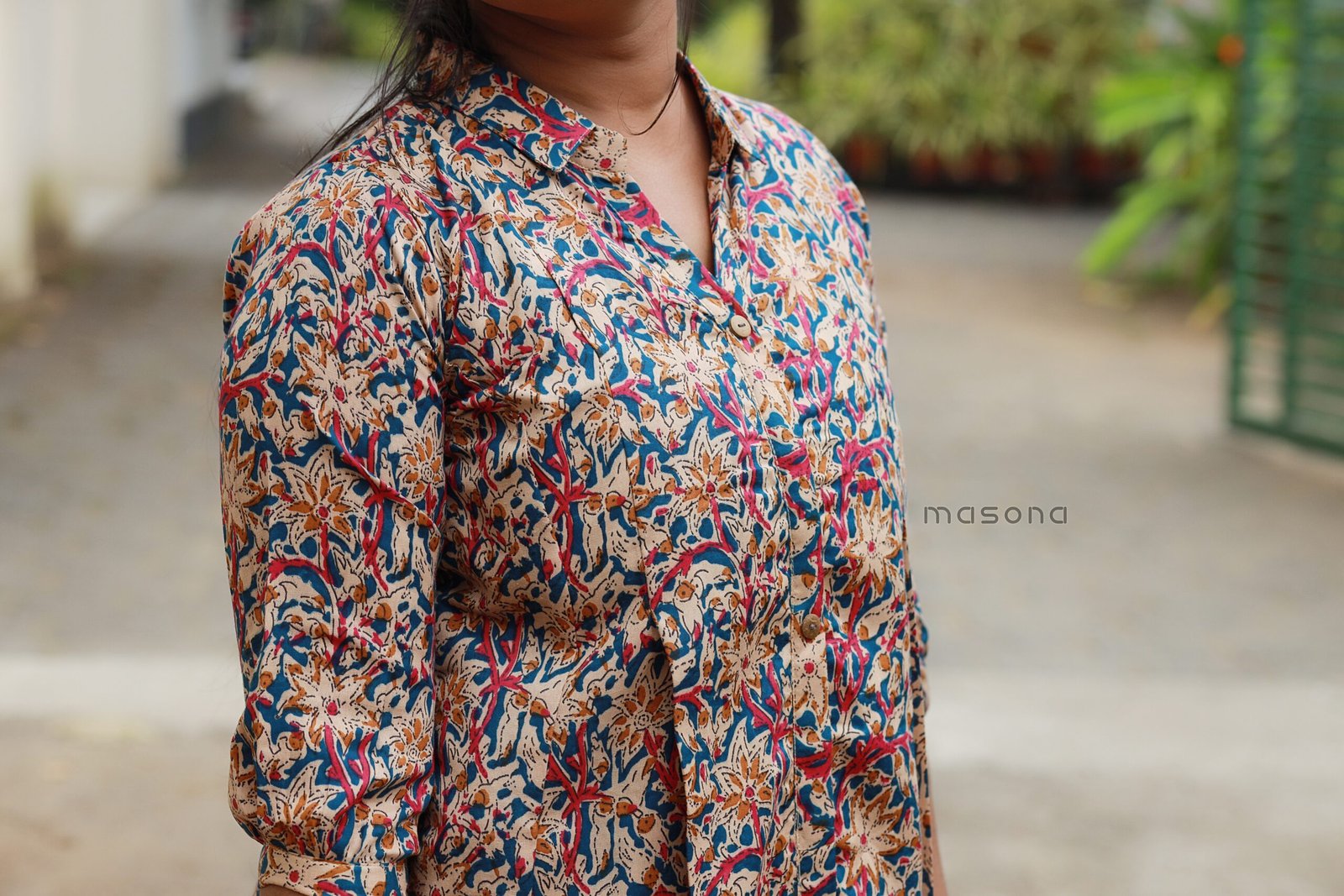 Printed Cotton Dress Kurti With Printed Bottom - M1717 - Image 3