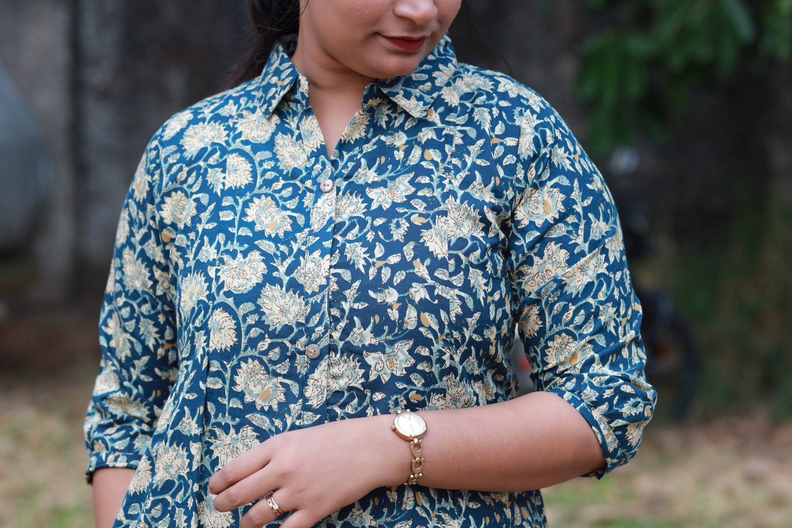 Printed Cotton Dress Kurti With Printed Bottom - M1717 - Image 7