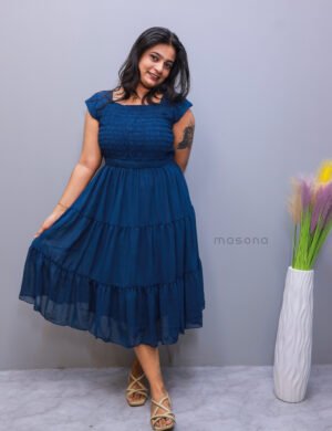 Crushed Georgette Frock Dress - M1694