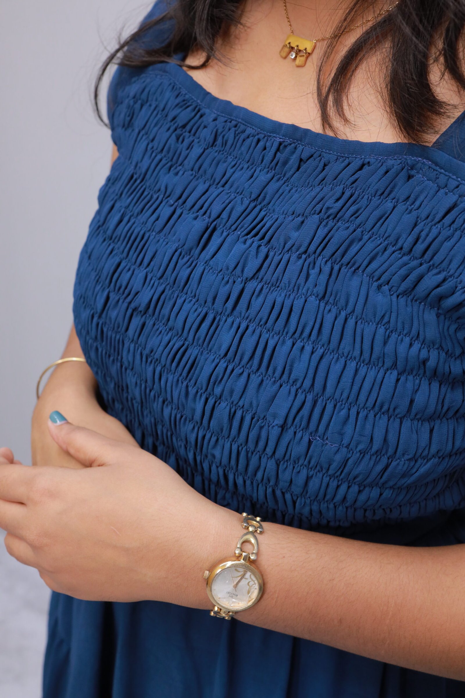 Crushed Georgette Frock Dress - M1694 - Image 13