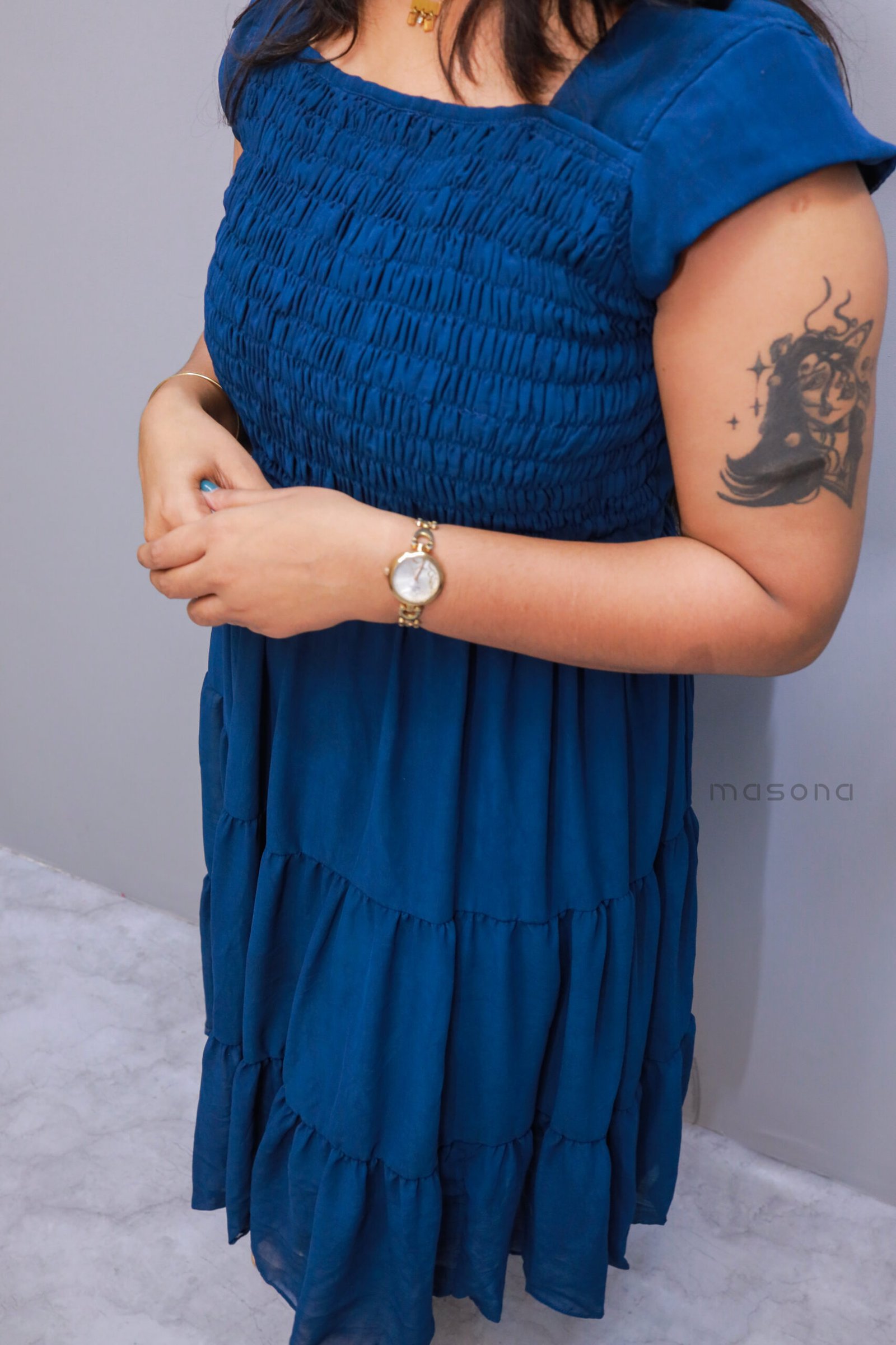 Crushed Georgette Frock Dress - M1694 - Image 11