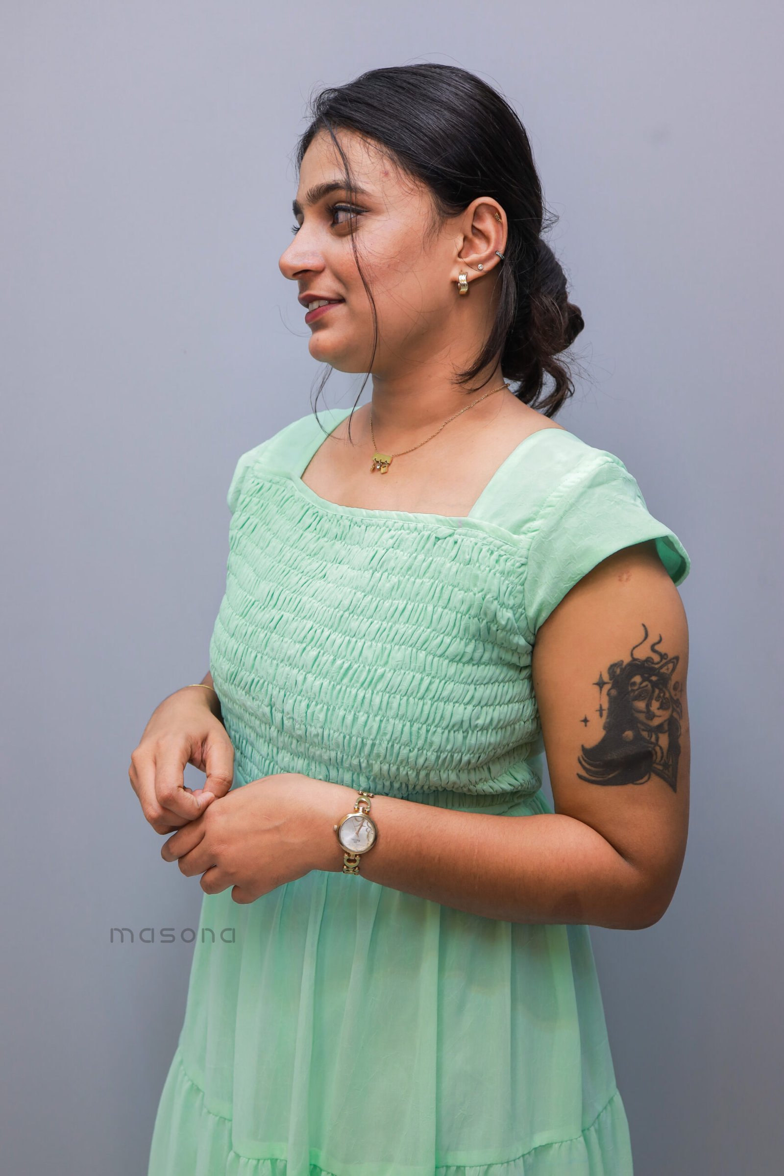 Crushed Georgette Frock Dress - M1694 - Image 6