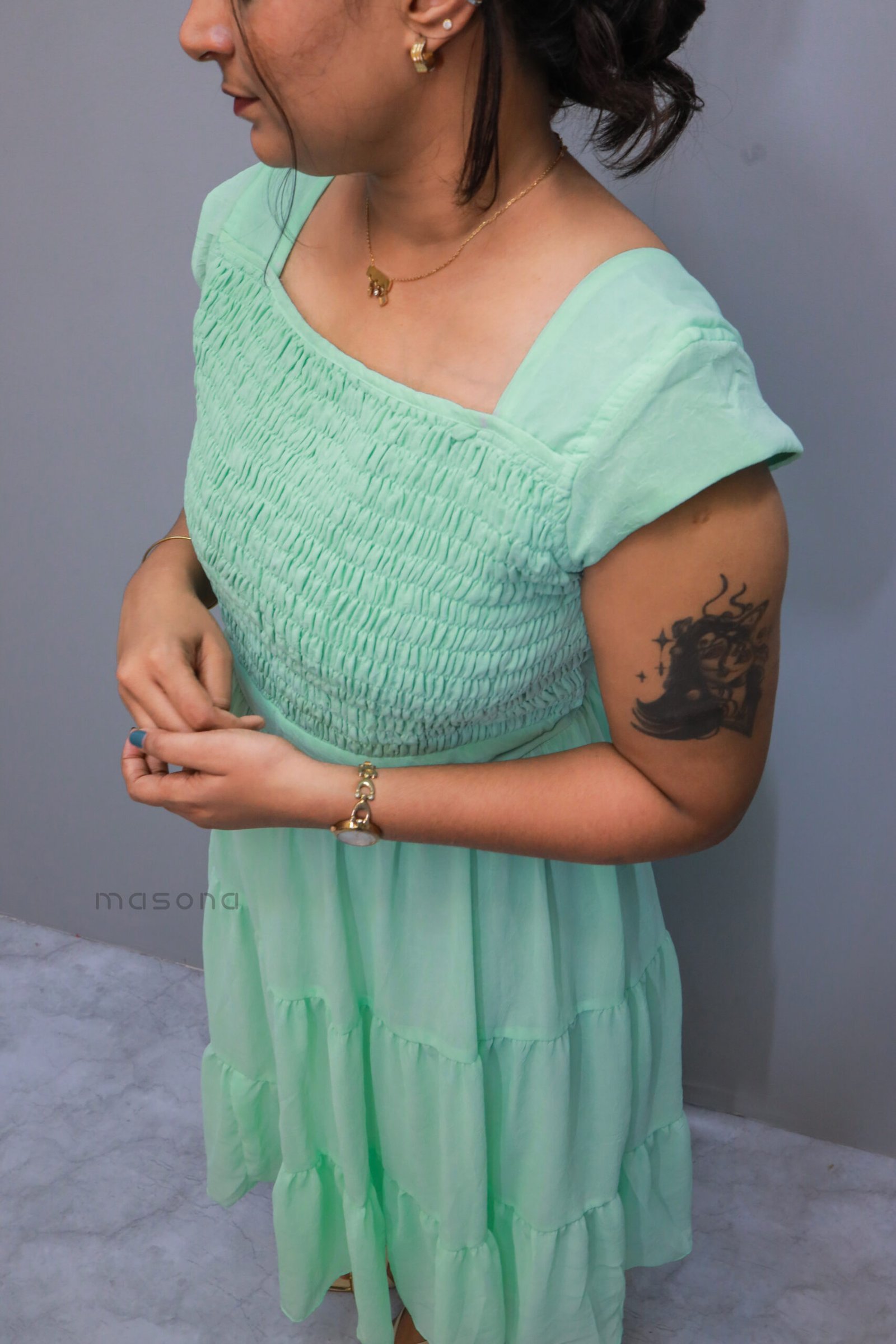 Crushed Georgette Frock Dress - M1694 - Image 9