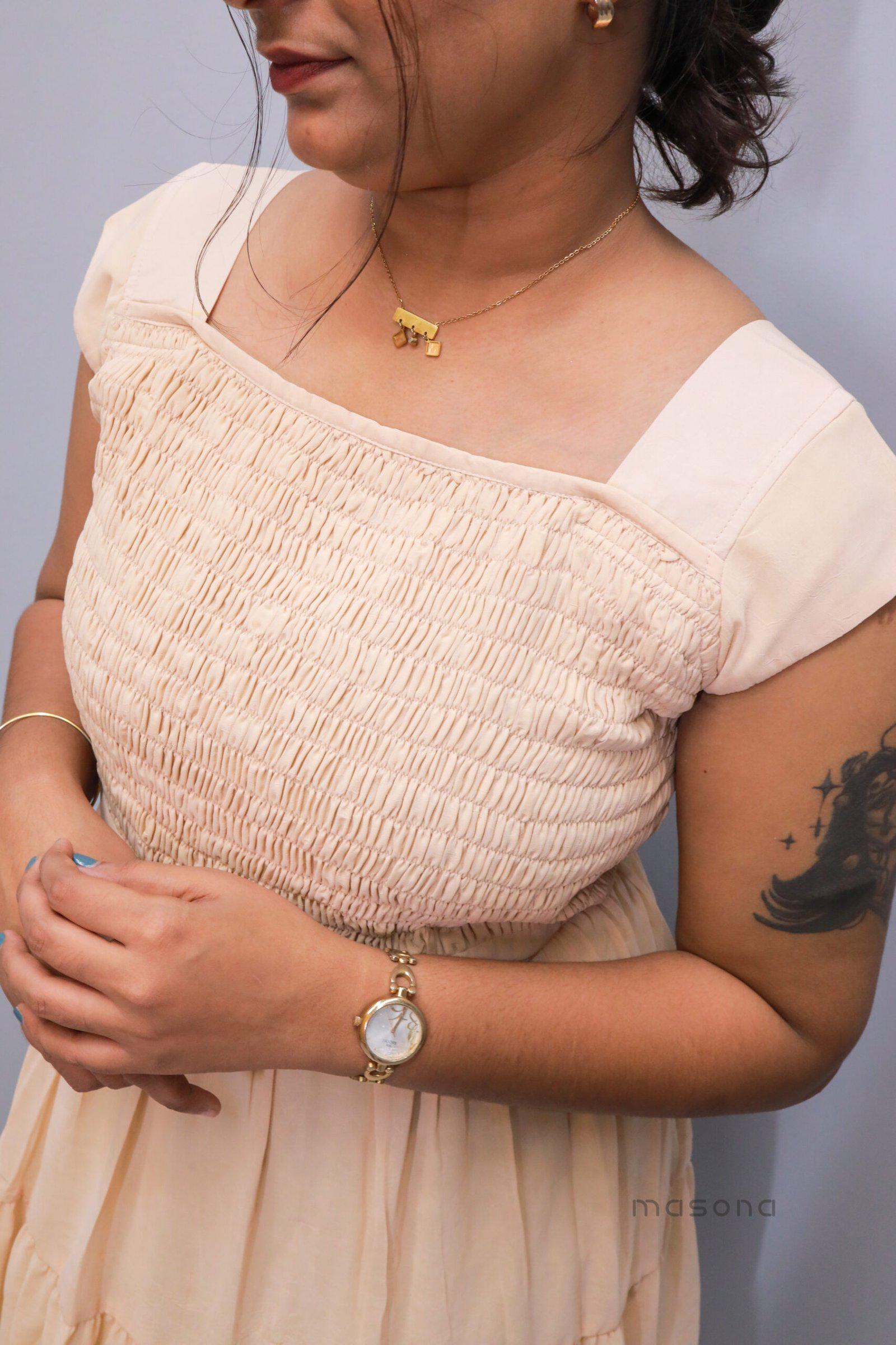 Crushed Georgette Frock Dress - M1694 - Image 3