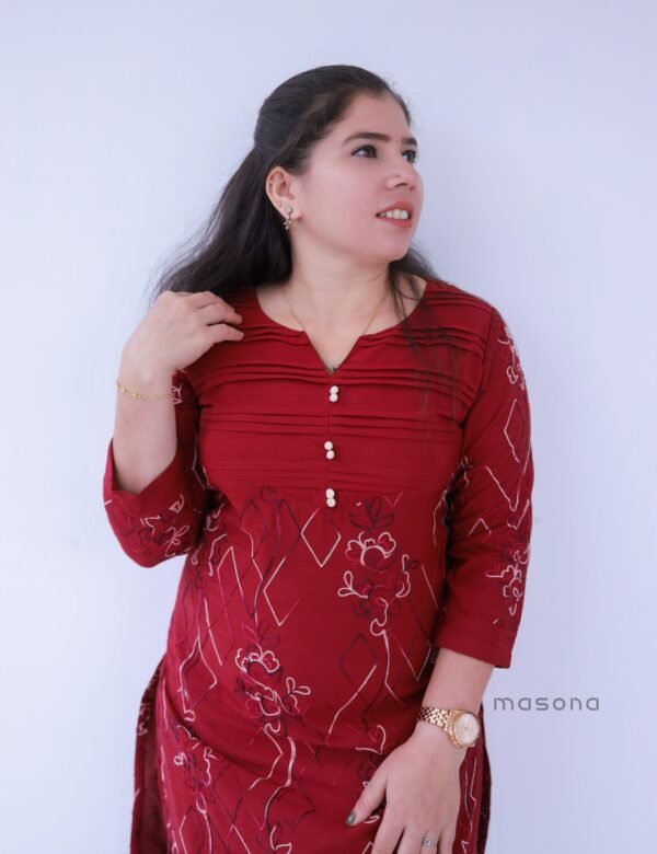 Aai Crushed Slit Top and Plain Bottom - M1723