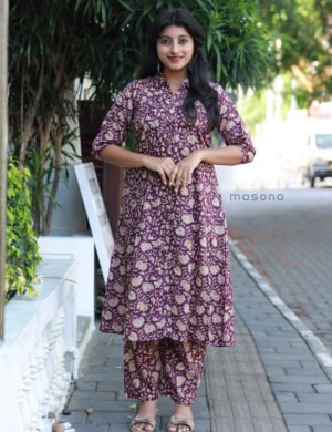 Printed Cotton Dress Kurti With Printed Bottom - M1717
