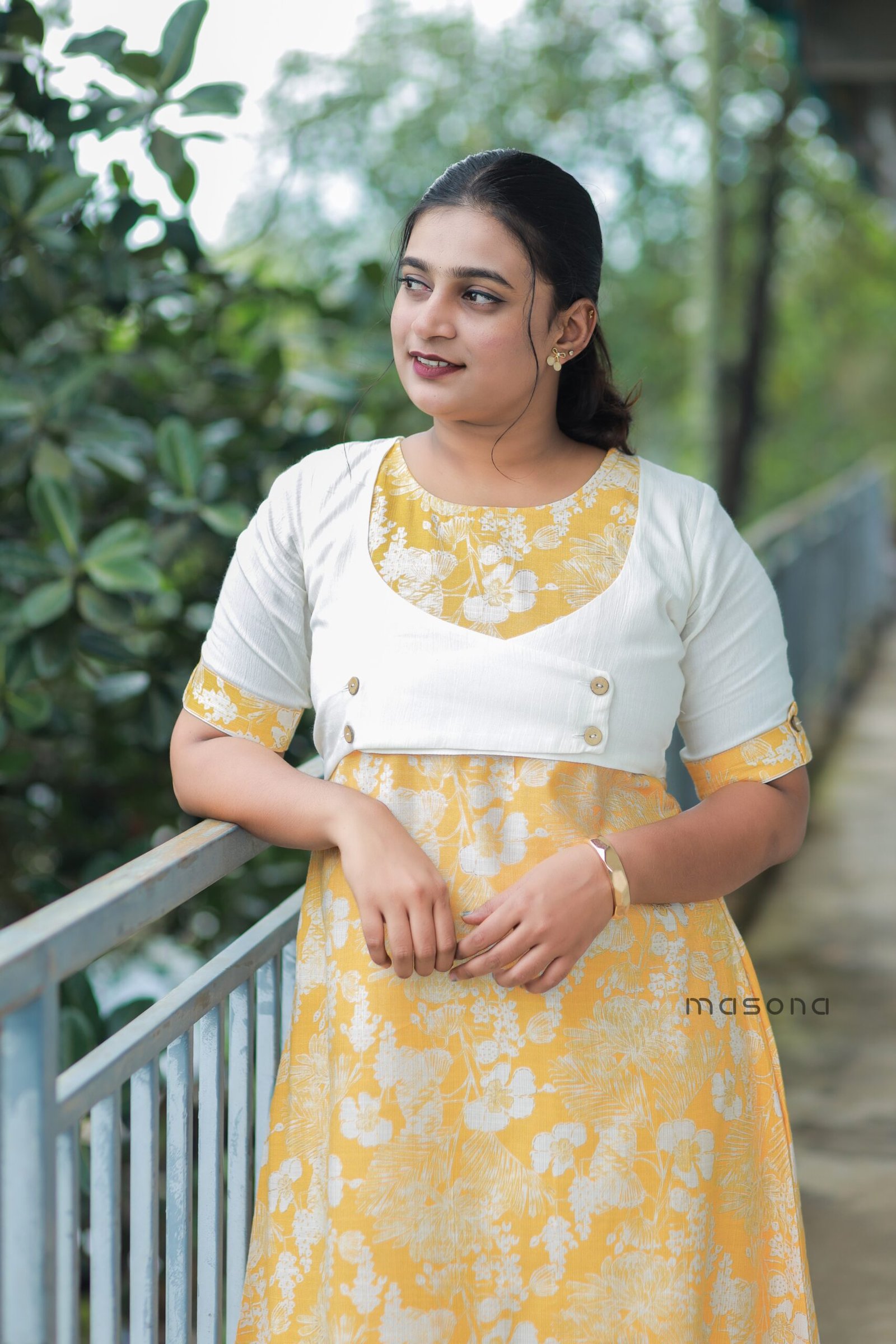 Women’s Printed Vatican Cotton Top with Short Jacket - M1714 - Image 3