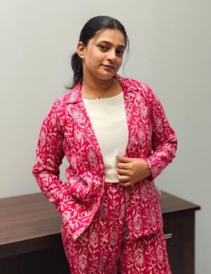 Printed Blazer-Style Co-ord Set - M1698