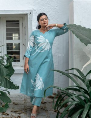 A- Line Floral Kurti Top & Bottom - M1748