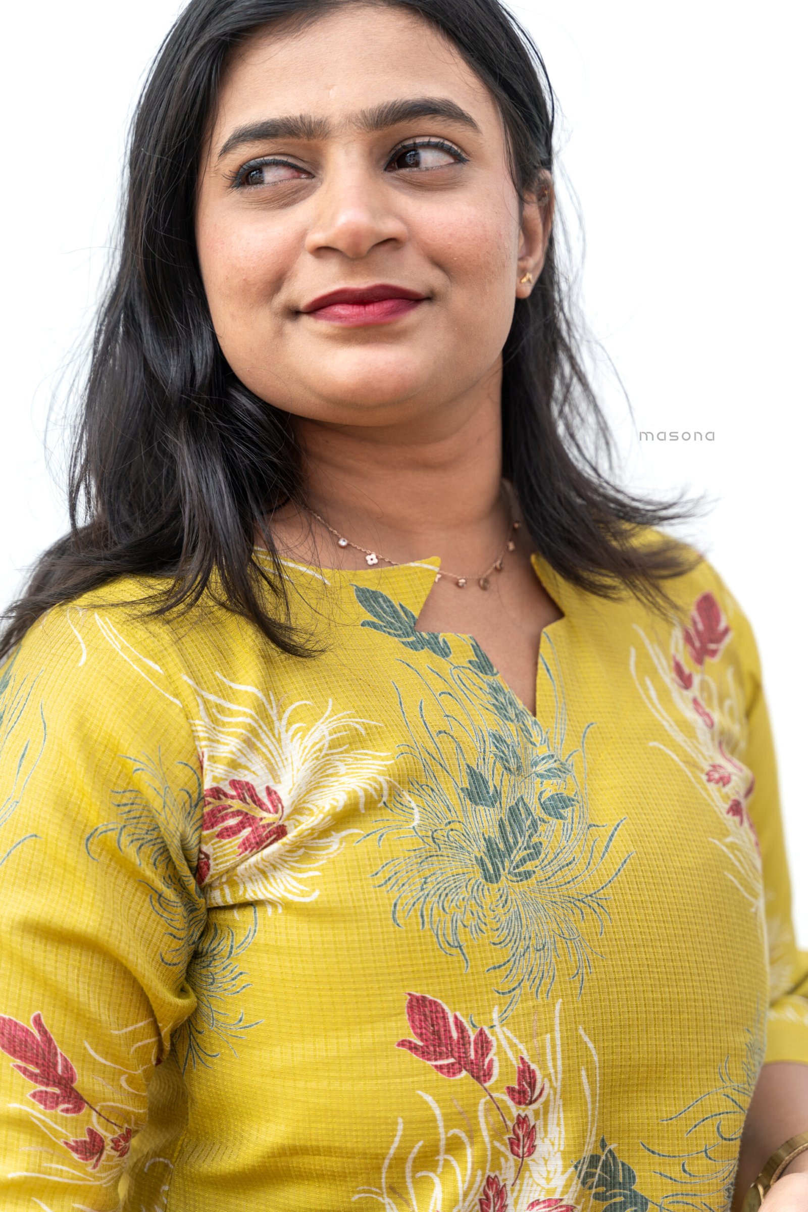 Star Neck Berlin Fabric Slited Top & Plain Bottom - M 1750 - Image 4