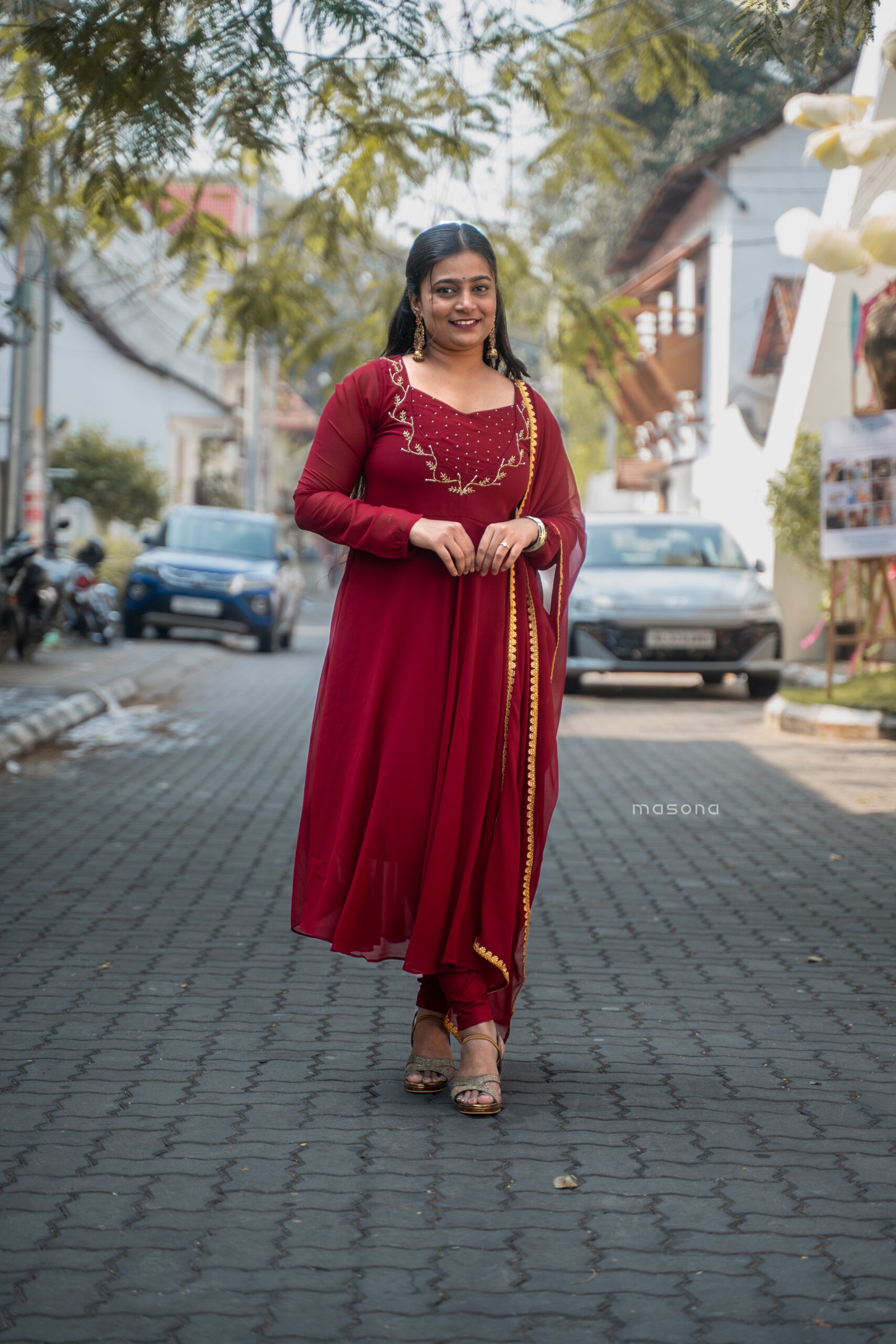 Maroon Grace Festive Anarkali - M1782 - Image 2