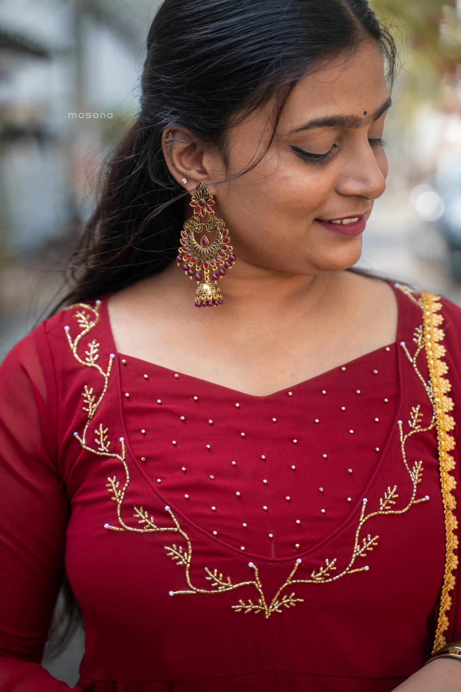 Maroon Grace Festive Anarkali - M1782 - Image 4