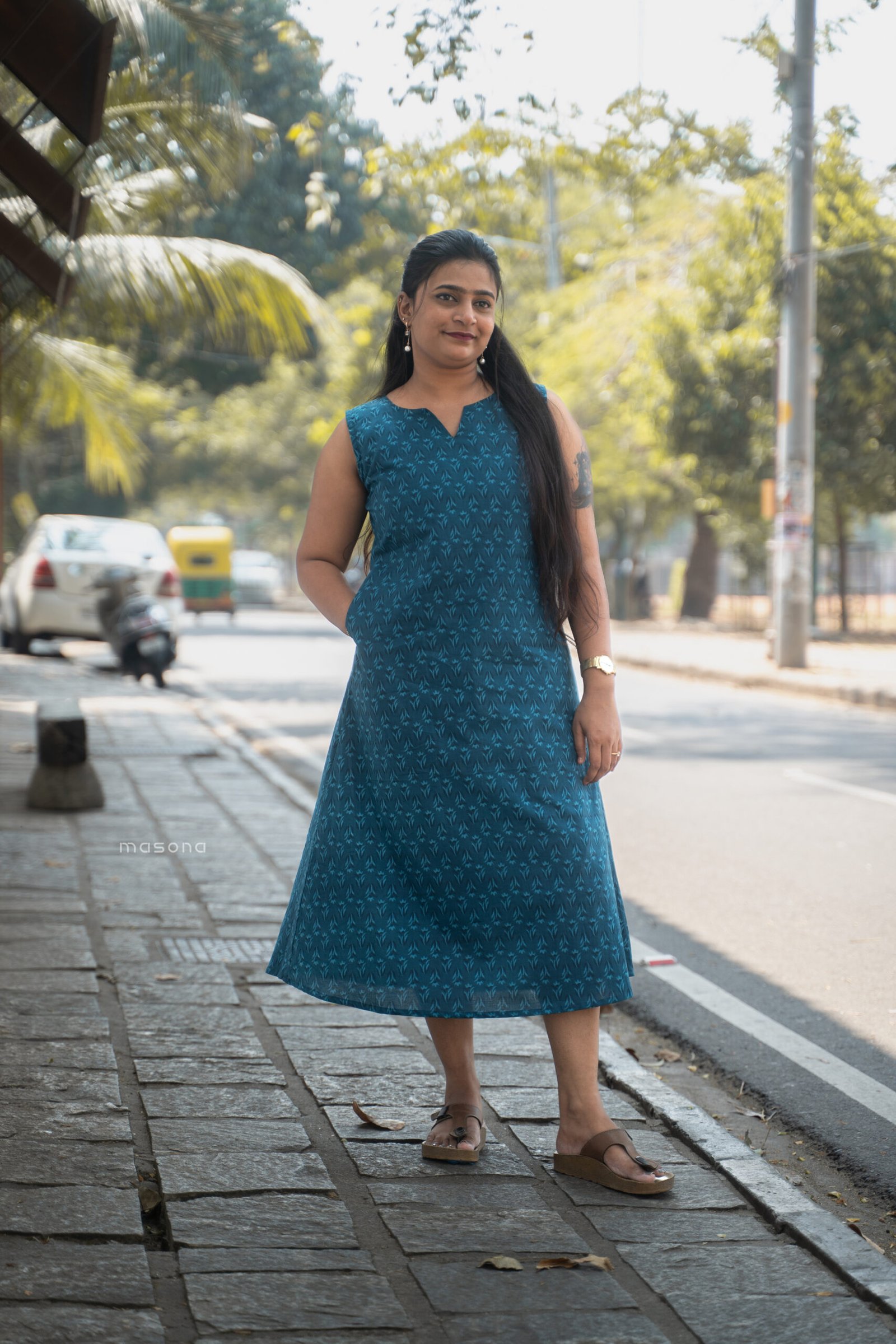 A-Line Sleeveless Cotton Kurti - M1770 - Image 9