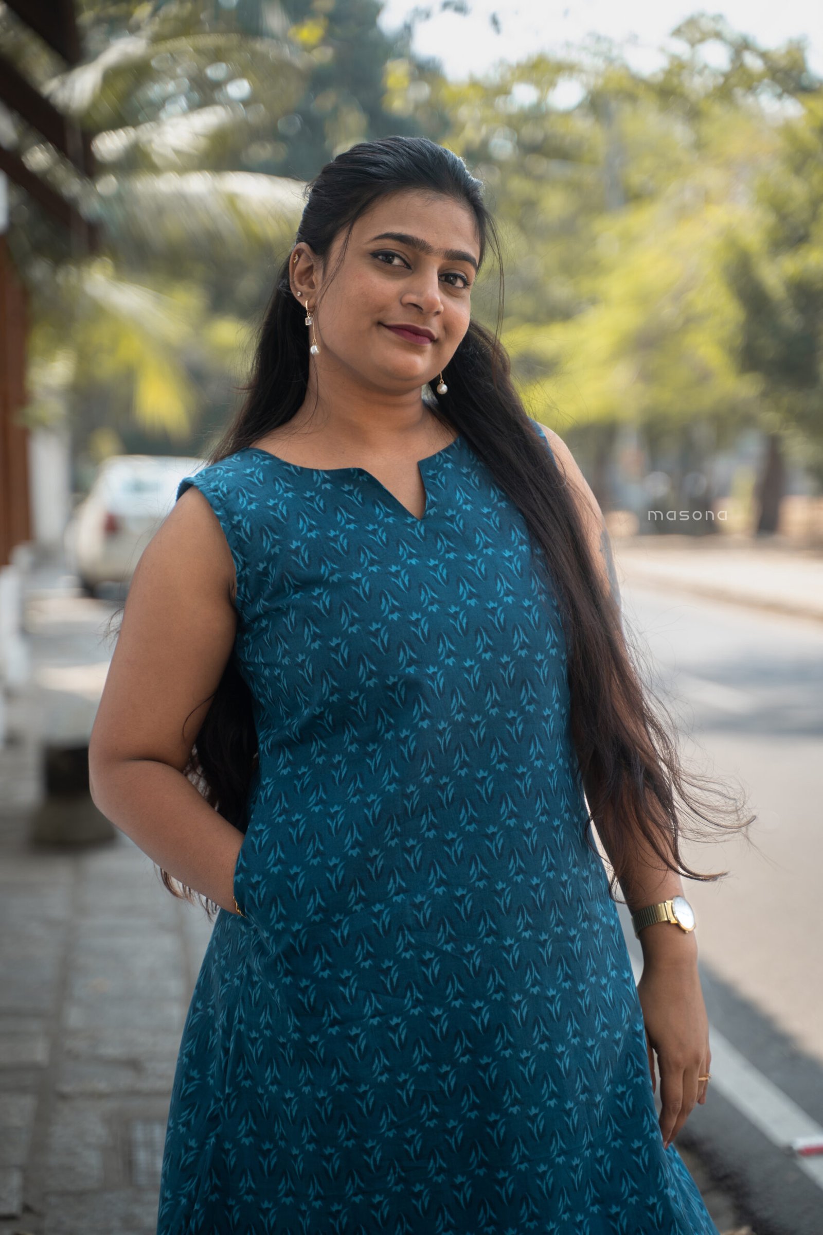 A-Line Sleeveless Cotton Kurti - M1770 - Image 10