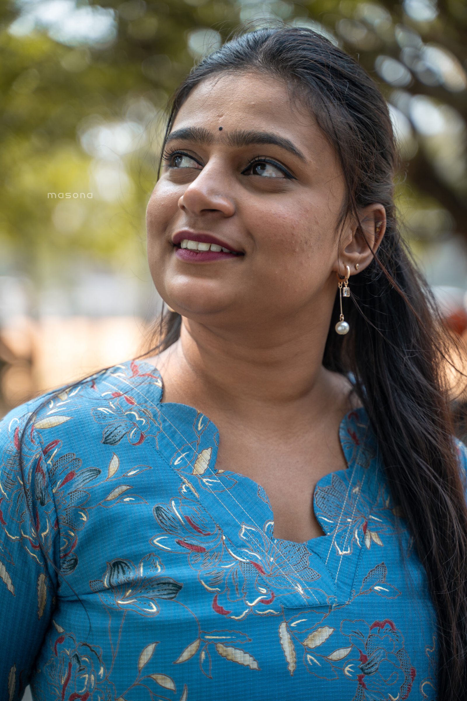 Soft Scattered Floral Print Kurti with Scalloped Neck, Top & Bottom - M1769 - Image 4