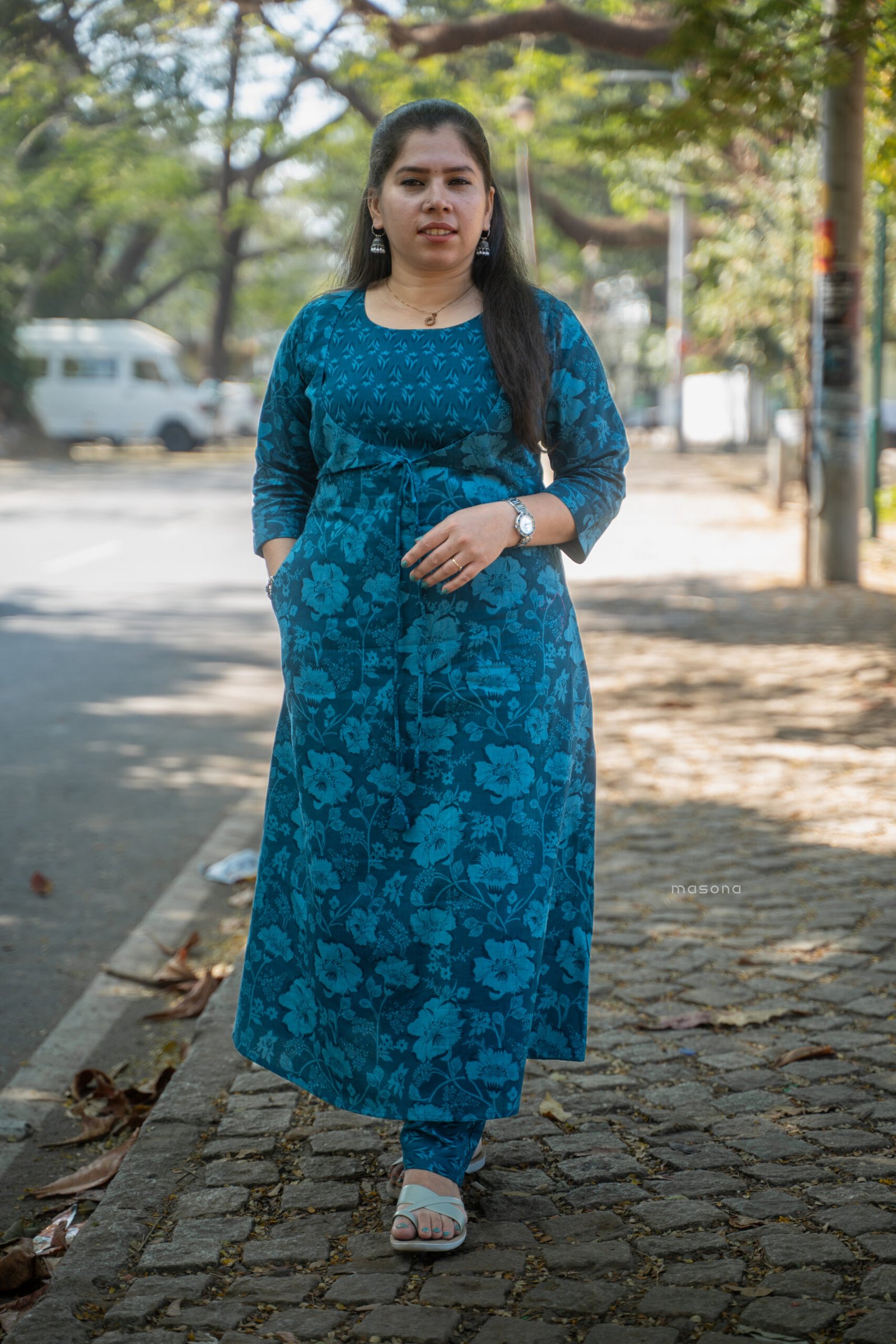 Flowy A-Line Cambric Cotton Top & Bottom - M1753