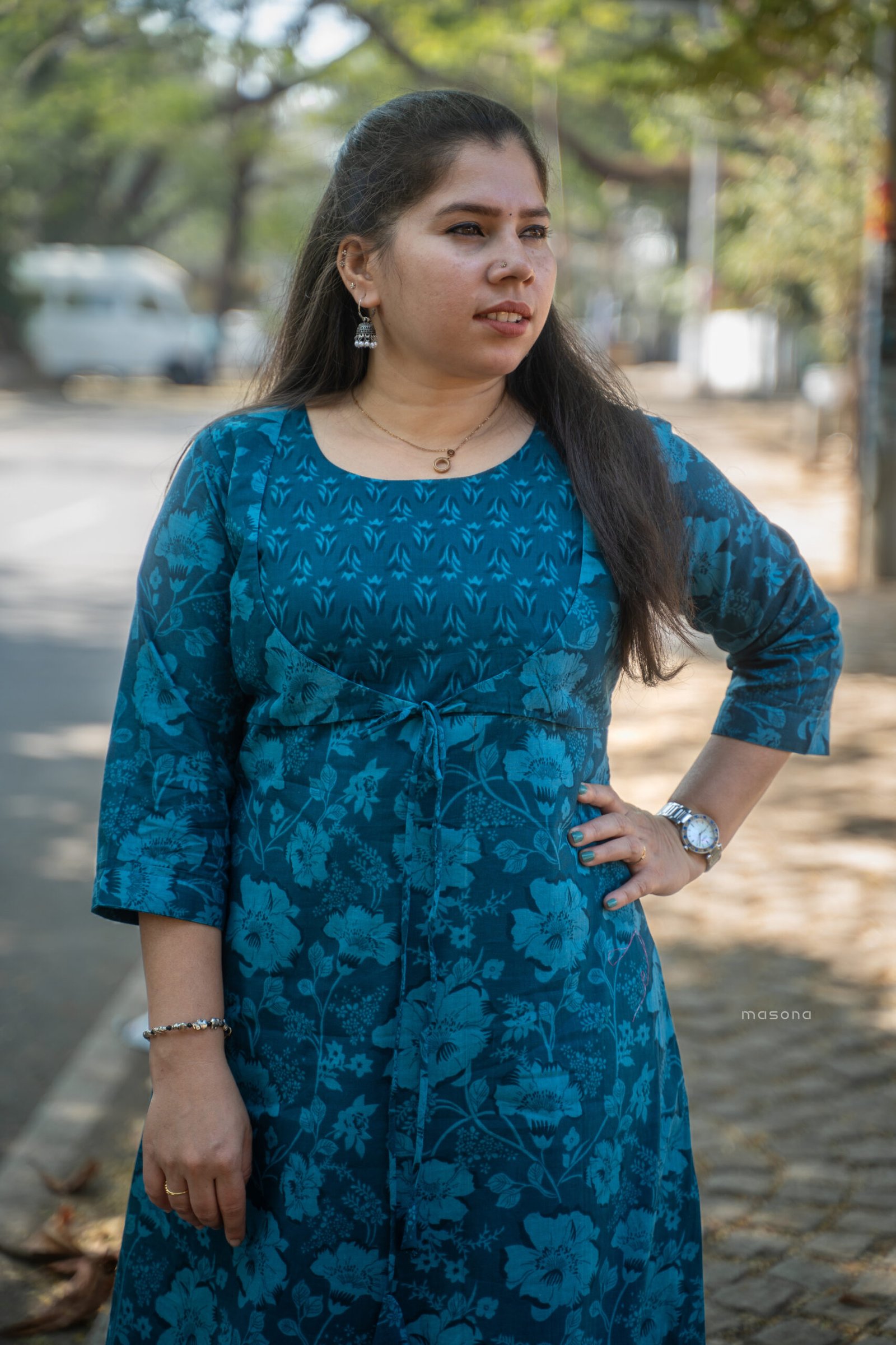 Flowy A-Line Cambric Cotton Top & Bottom - M1753 - Image 6