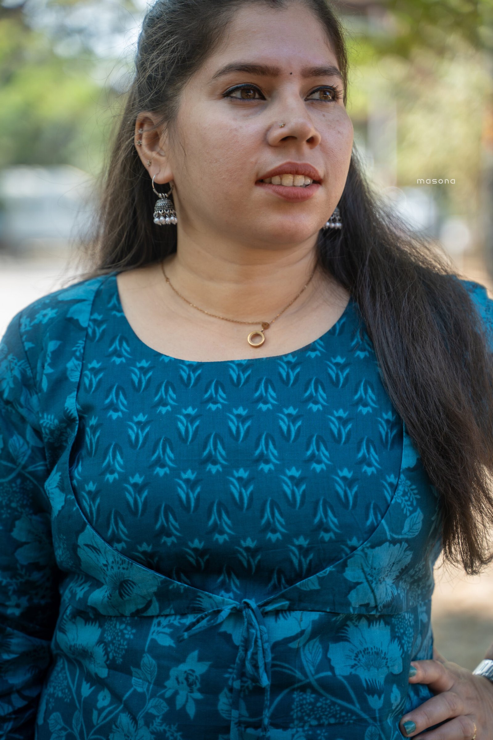 Flowy A-Line Cambric Cotton Top & Bottom - M1753 - Image 7