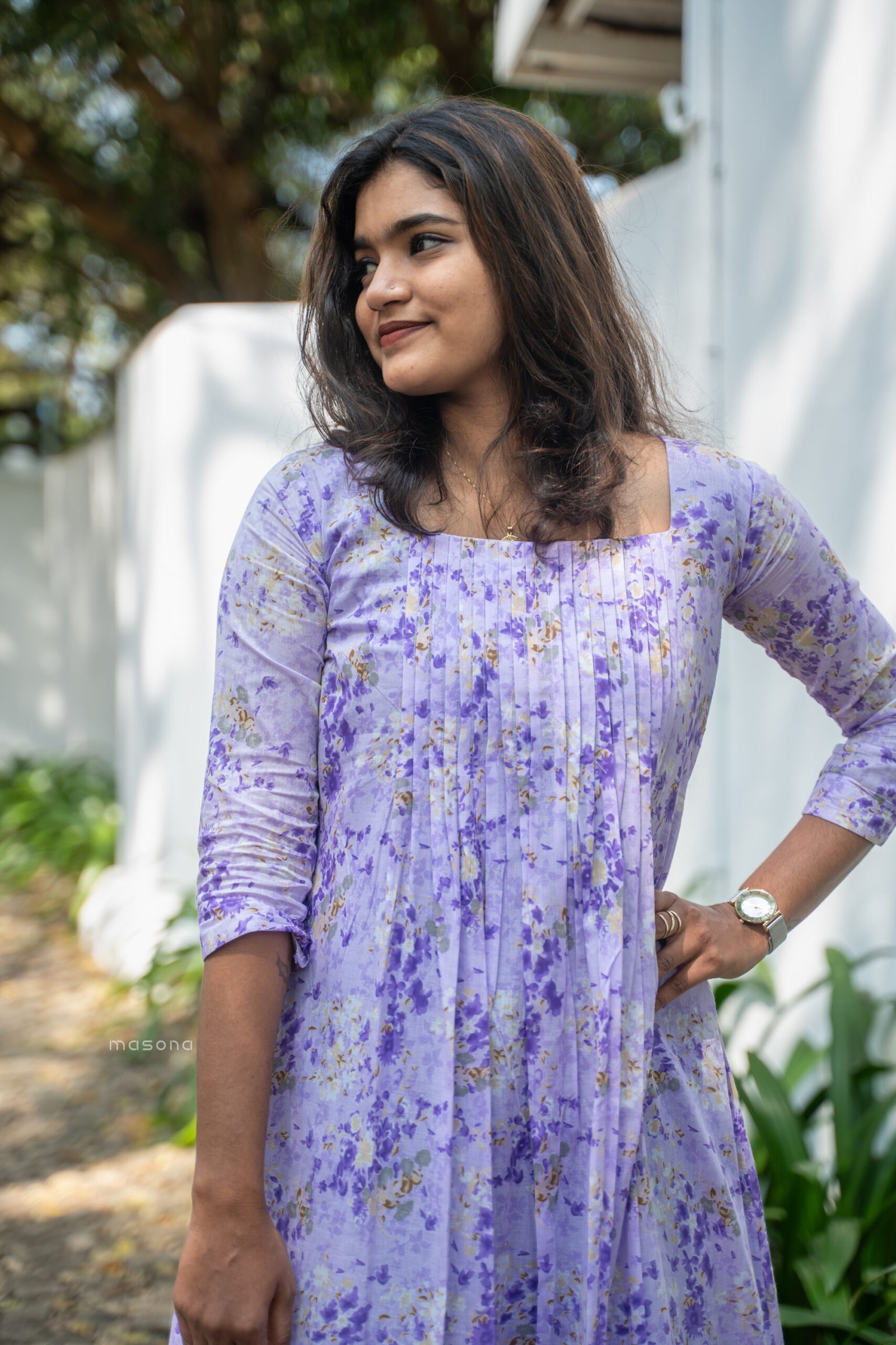 Blush Bloom A-Line Kurti With Yock Detail - M1747 - Image 6