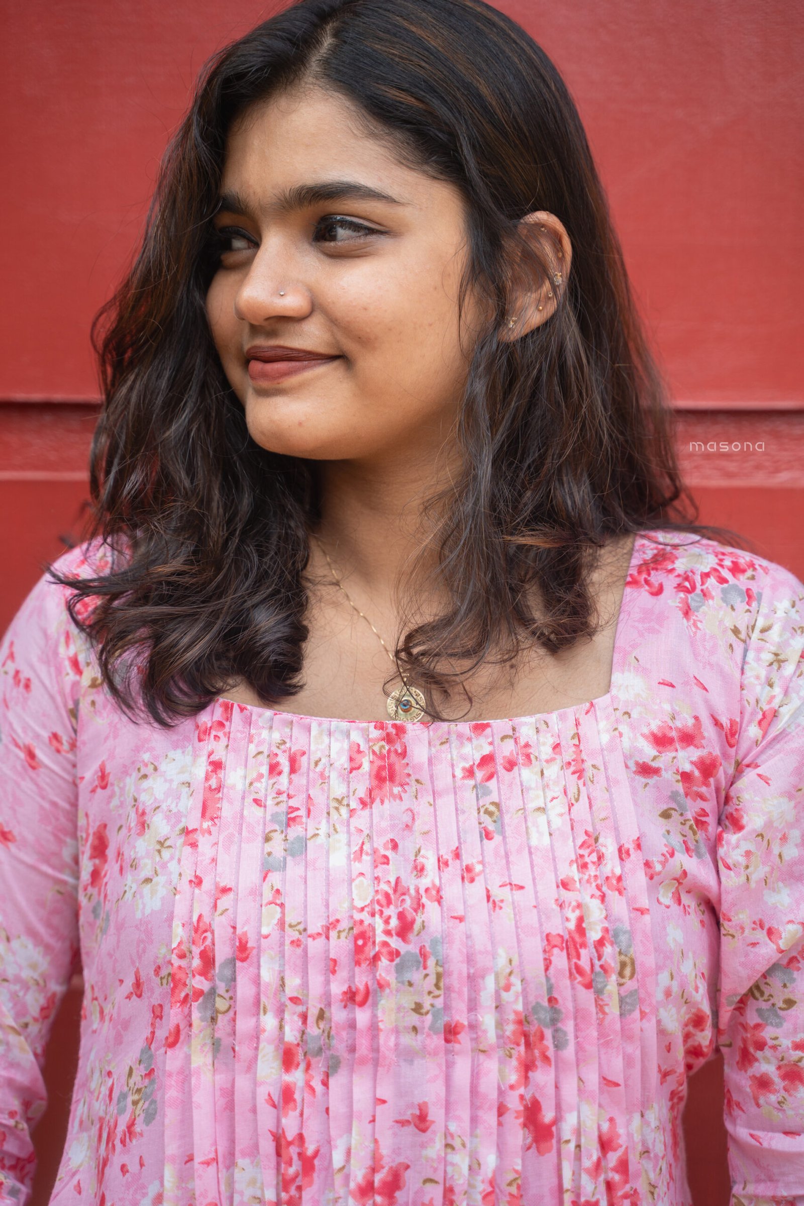 Blush Bloom A-Line Kurti With Yock Detail - M1747 - Image 10