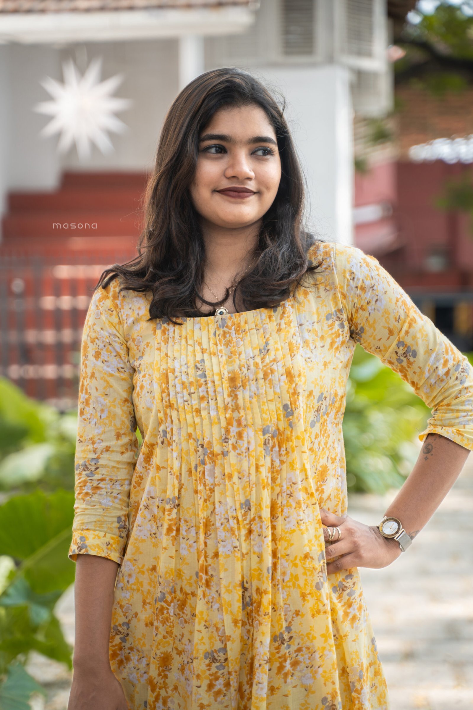 Blush Bloom A-Line Kurti With Yock Detail - M1747 - Image 12