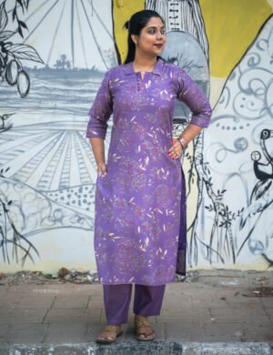 Straight - Cut Printed Kurti With Mandarin Collar - M1739