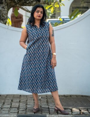 A-Line Sleeveless Cotton Kurti - M1770