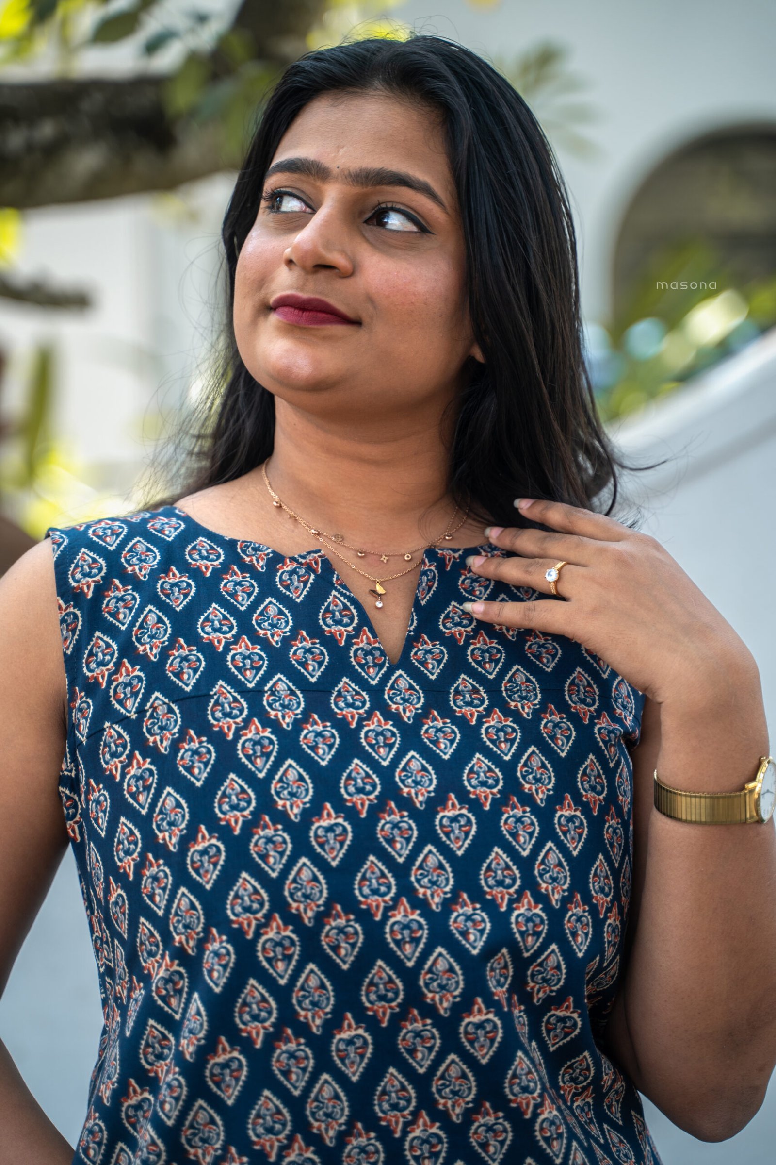 A-Line Sleeveless Cotton Kurti - M1770 - Image 5