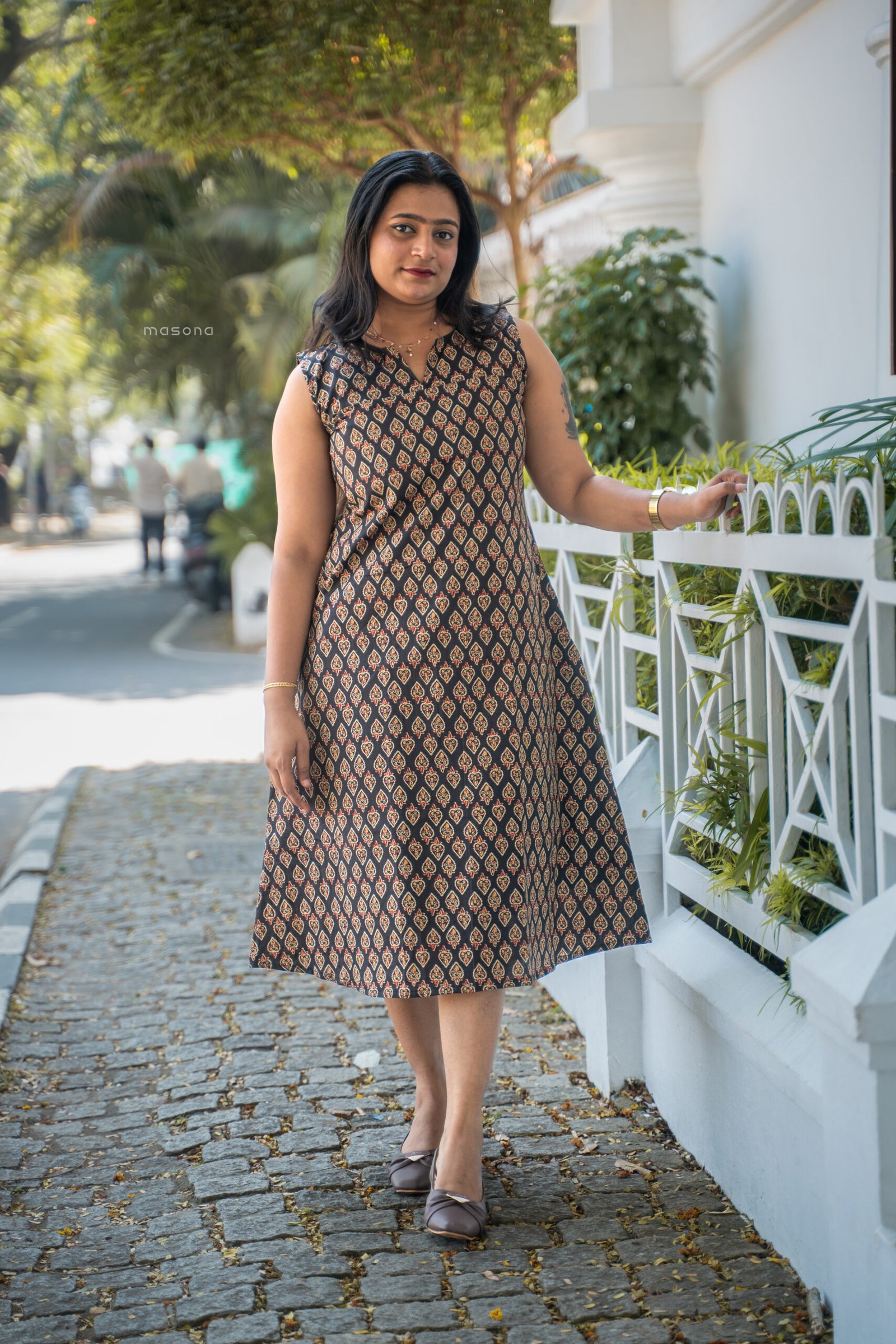 A-Line Sleeveless Cotton Kurti - M1770 - Image 6