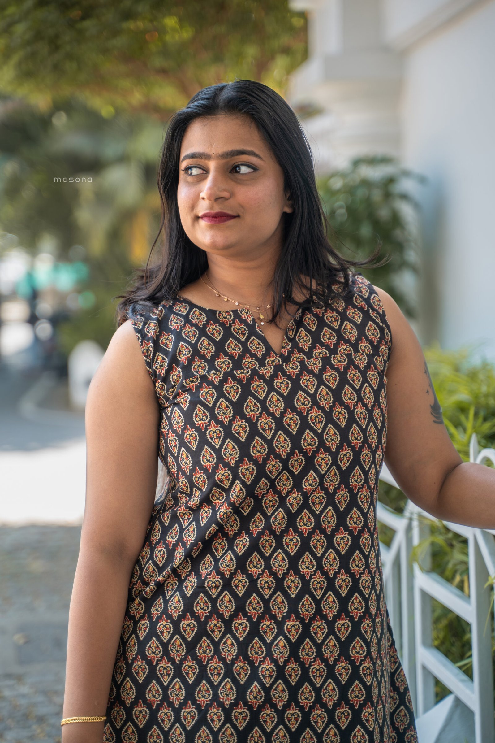 A-Line Sleeveless Cotton Kurti - M1770 - Image 7