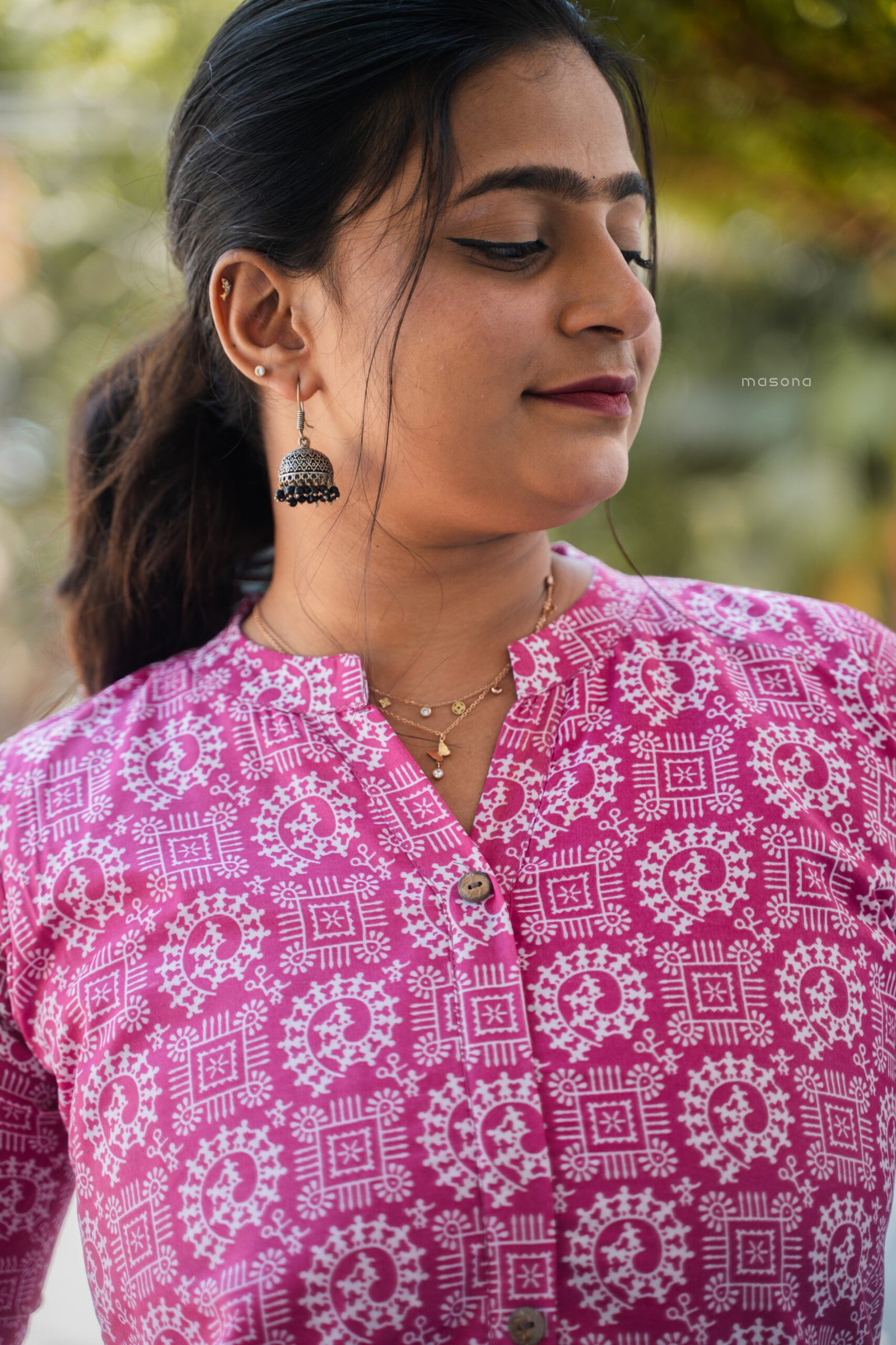 A Graceful A-Line Top With Full Button Down - M1734 - Image 5