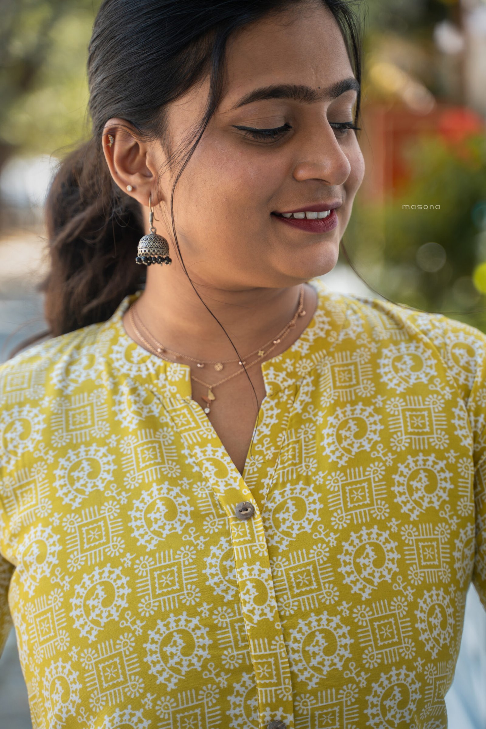 A Graceful A-Line Top With Full Button Down - M1734 - Image 7