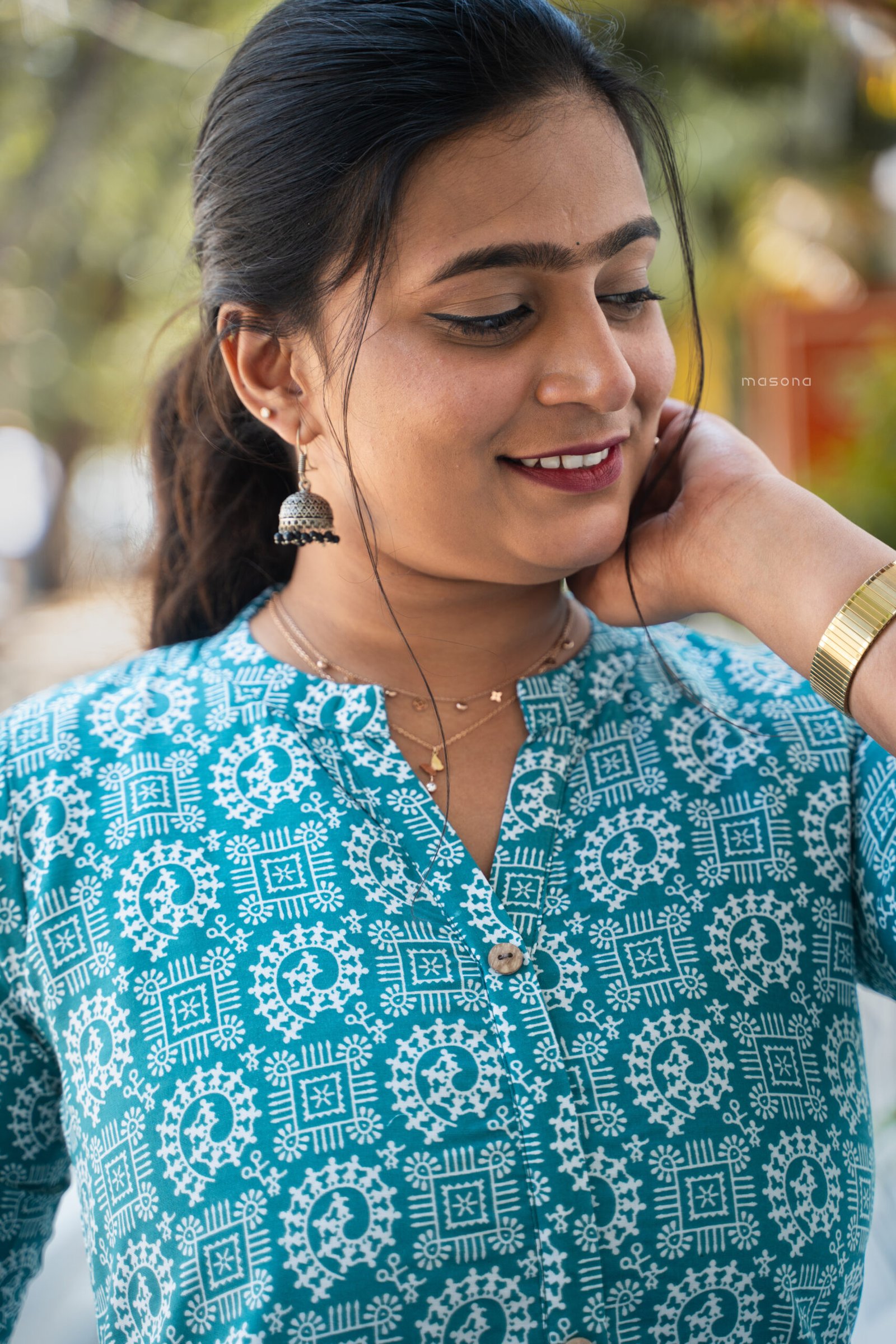 A Graceful A-Line Top With Full Button Down - M1734 - Image 9