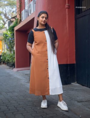 Wrinkle Rayon Dual Tone Panel Kurti - M1787