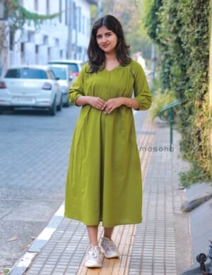 Classic Front Pleated A-line Kurti - M1794
