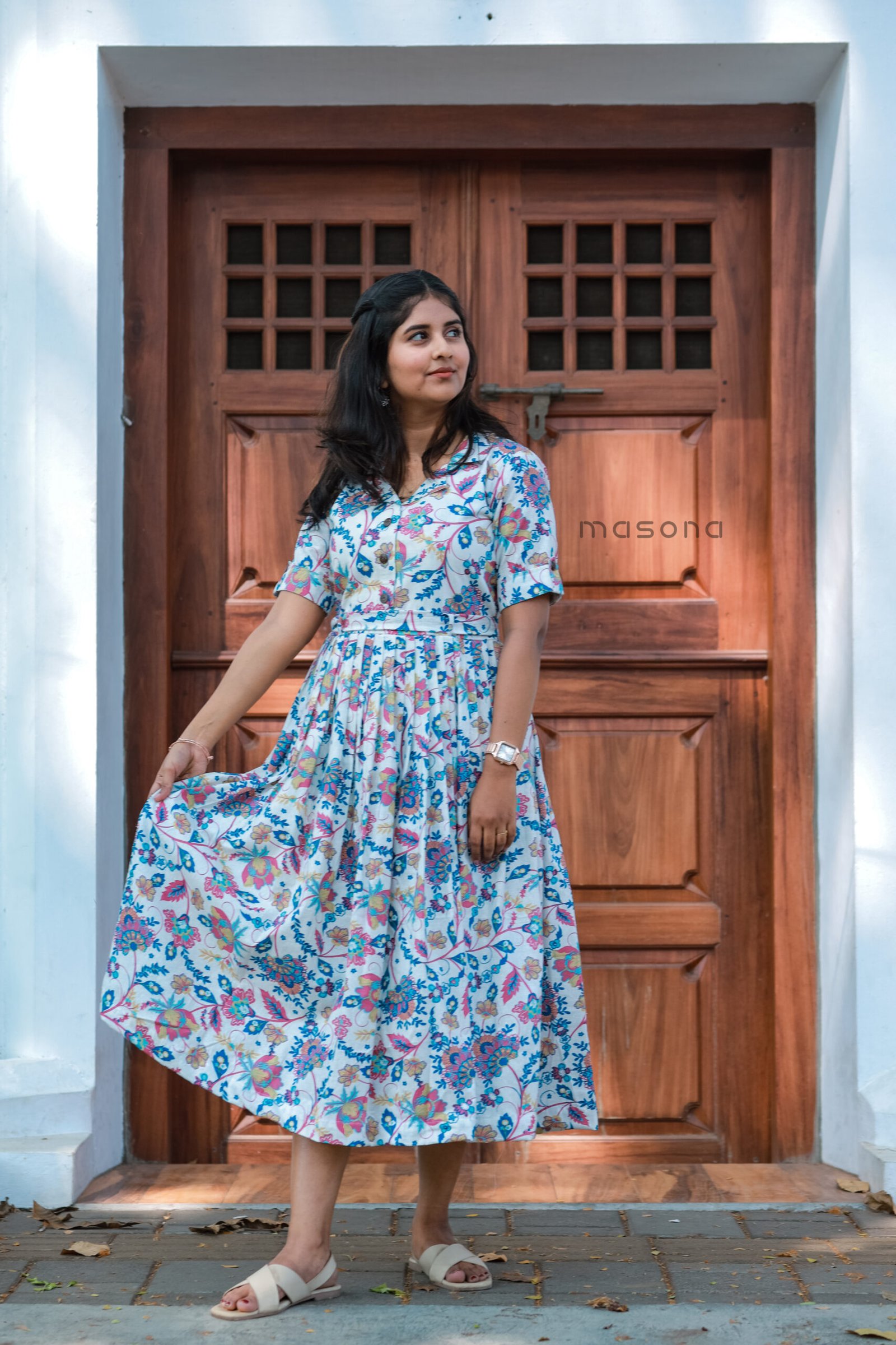 Flax Cotton Frock Kurti - M1801 - Image 5