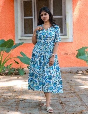 Flax Cotton Frock Kurti - M1801