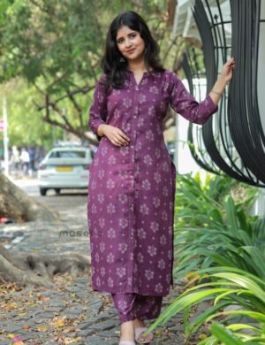 Floral Butti Print Cotton Top & Bottom Set - M1800
