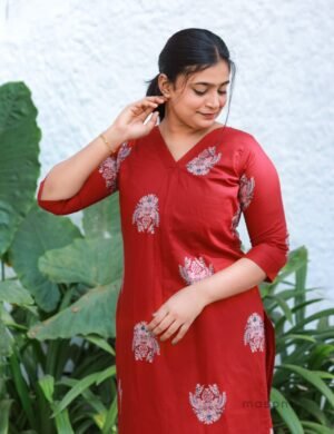 Cotton Minimal Printed Ethnic Top & Plain Bottom - M1792