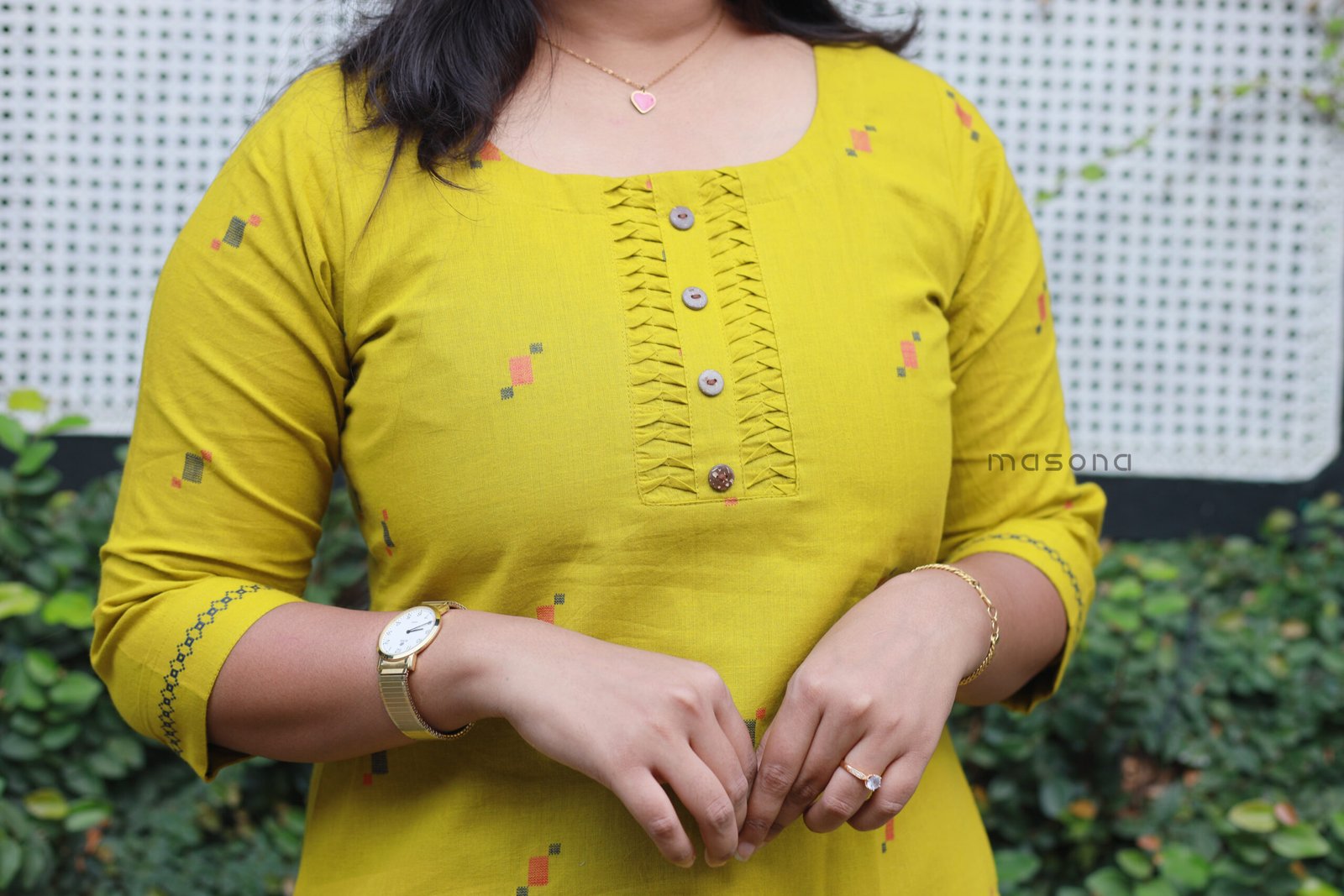 South cotton self butta Slitted Top with matching bottom -M1796 - Image 2